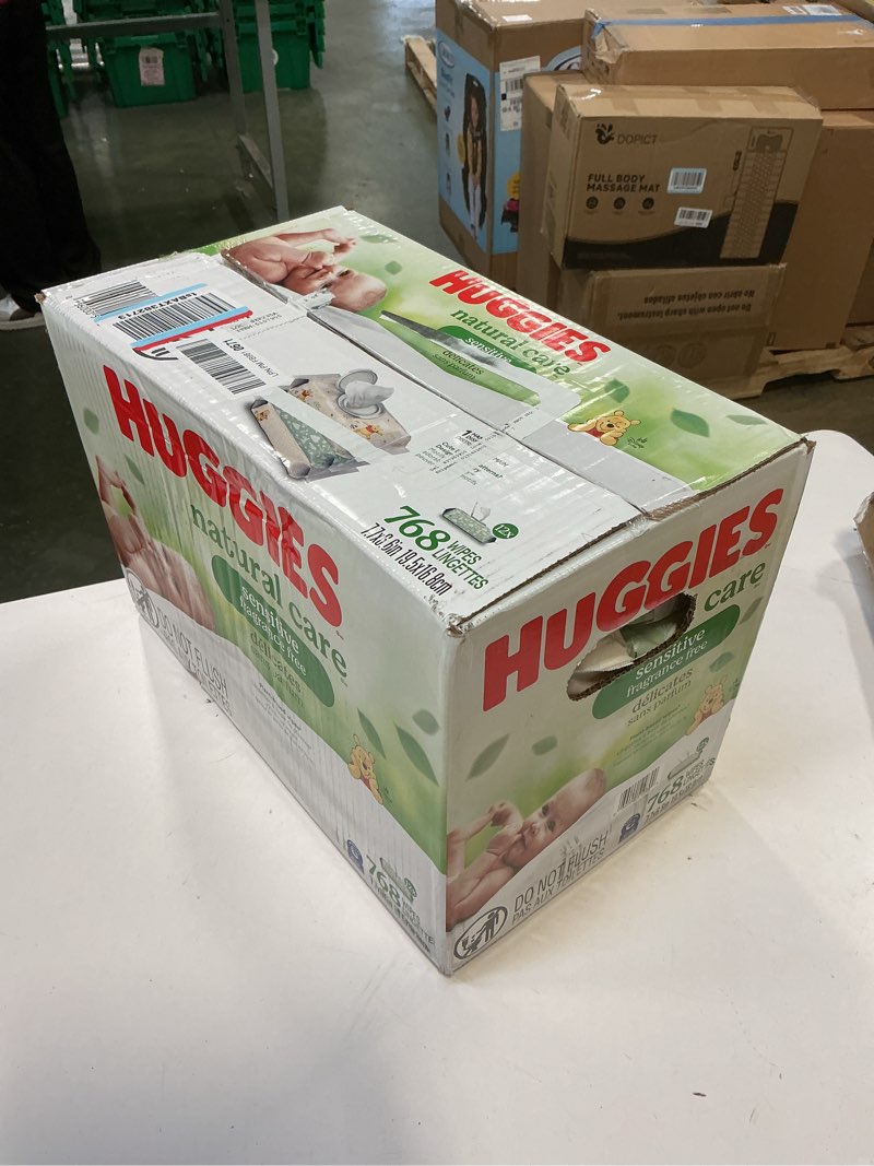 Condition photo showing New/Like New for Huggies Natural Care Sensitive Unscented Baby Wipes - 768ct