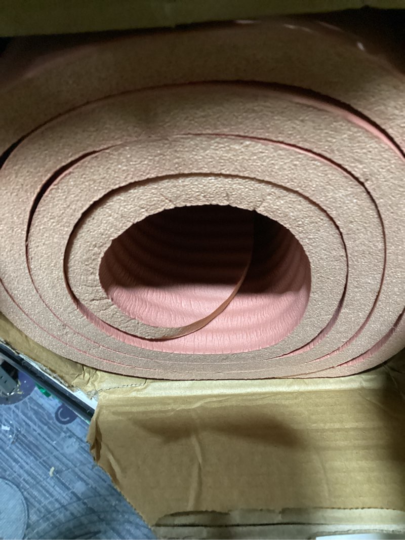 Condition photo showing As Is for retrospec solana yoga mat thick 1/2in non-slip workout mat with nylon strap - 72x24in exercise mat for pilates, stretching & fitness - bpa free, easy clean rose 1/2 inch