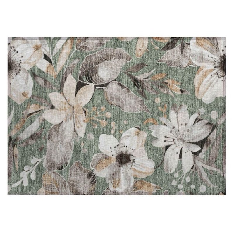 Addison Rugs Chantille ACN2260 Sage 1'8" x 2'6" Indoor/Outdoor, Machine Washable, Easy Clean, Non Sh