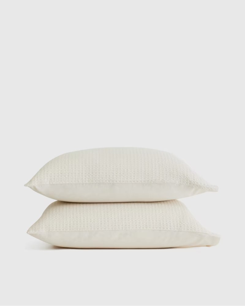 organic luxe honeycomb sham set king natural