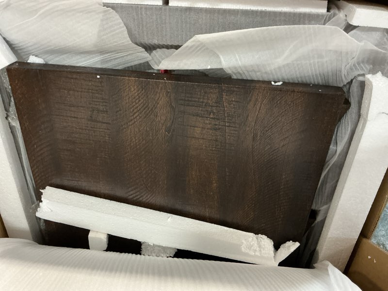 Condition photo showing Good Condition for roundhill furniture athens contemporary wood shelf coffee table, weathered espresso