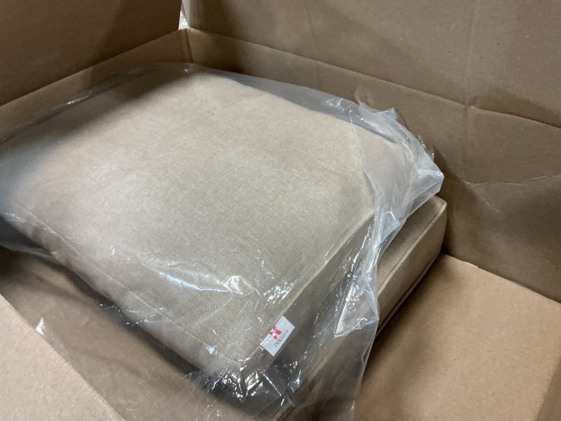 Condition photo showing Good Condition for outdoor seat/back deep chair cushion set for patio furniture - lounge chair cushions with zipper - water-resistant patio chair cushions 22x22 khaki 22"×22"