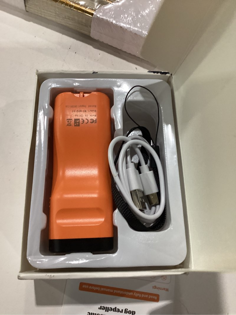 Condition photo showing New/Like New for vul dog bark deterrent device, ultrasonic anti barking device for dogs up to 50ft, humane dog training tool, stops barking, chewing & bad behavior, no shock, alternative to bark colla