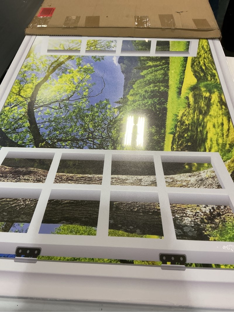 Condition photo showing New/Like New for kreative arts canvas print wall art window frame sunlight over the hill landscape tree picture wall decor stretched giclee print gallery wrap for home decor ready to hang 24''x36''