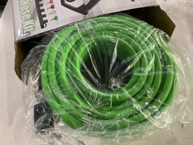 Condition photo showing Good Condition for pwaccs pressure washer hose and gun, 50 ft power washer hose with extension wand kit, 5 nozzle tips, m22-14 fitting, compatible with ryobi, green works & karcher