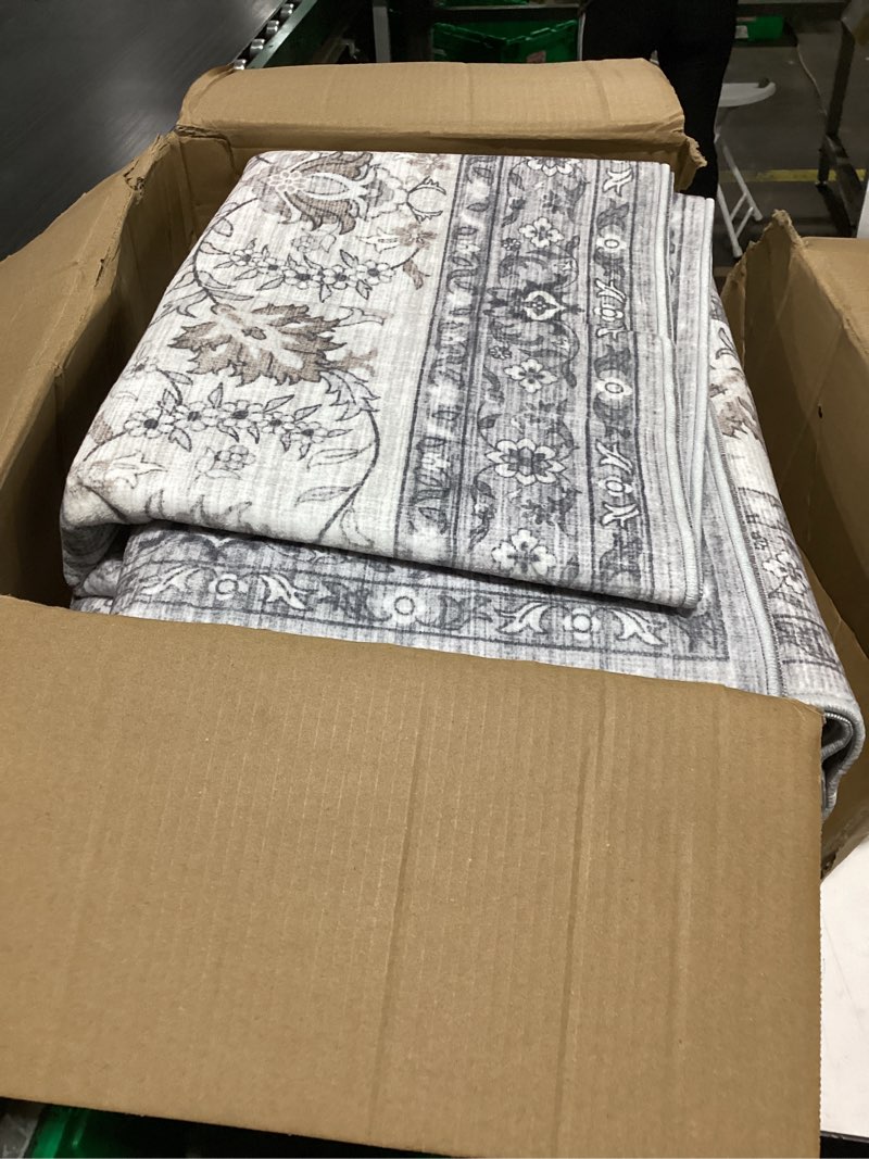 Condition photo showing New/Like New for laurel collection blue mosaic 5'3" x 7'6" modern geometric area rug, soft, low-pile, non-shedding, kid & pet friendly, easy to clean, living room, bedroom & dining room blue mosaic 5'3" x 7'6" (rectangular)