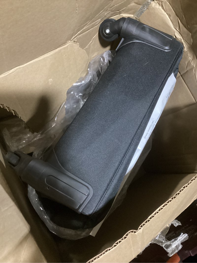 Condition photo showing As Is for j.l. childress spinner wheelie padded car seat bag- travel bag for airplane, fits most baby & infant car seats, boosters, & carriers, airport accessories for gate check or baggage check- deluxe, black