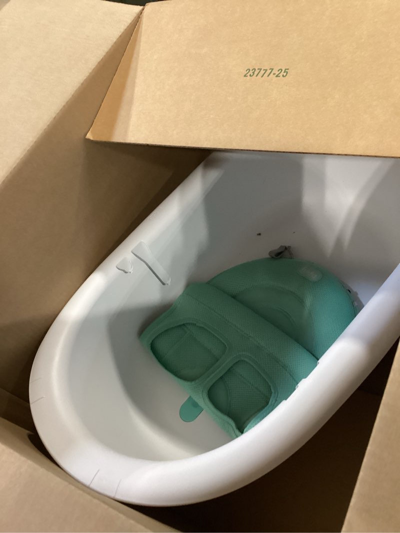 Condition photo showing As Is for frida baby 4-in-1 grow-with-me baby bathtub, baby tub for newborns to toddler with removable bath seat & backrest for bath support in tub bath tub