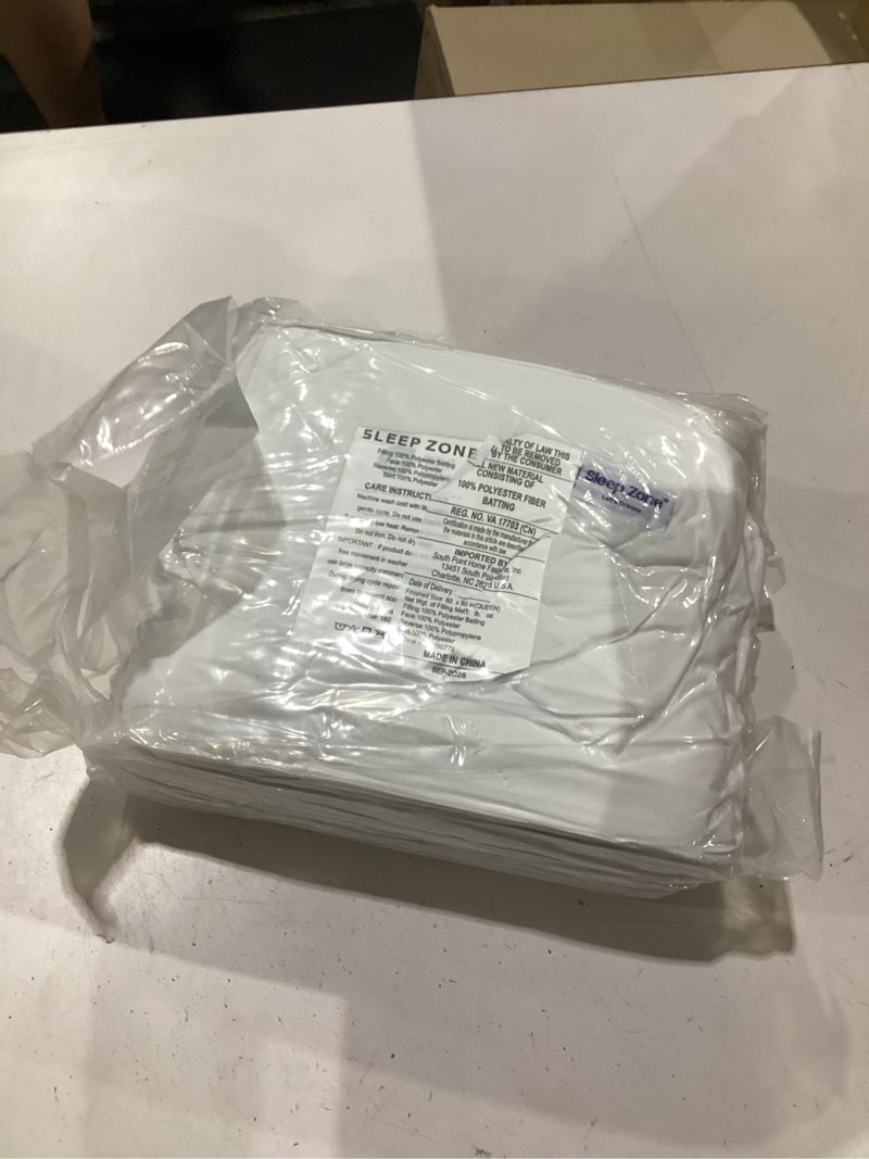 Condition photo showing New/Like New for sleep zone mattress cover queen size bed, quilted fitted mattress pad, deep pocket mattress protector stretches up to 21 inches, pillowtop breathable mattress topper (white, 60x80) white queen