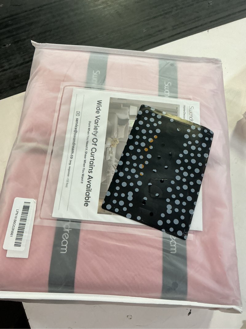 Condition photo showing New/Like New for 100% blackout curtains for bedroom, double layer pink curtains, black out curtain 84 inch long with sheer overlay for living room, room darkening window drapes with grommet, 52" w x 84" l pink 52"w x 84"l (pack of 2)