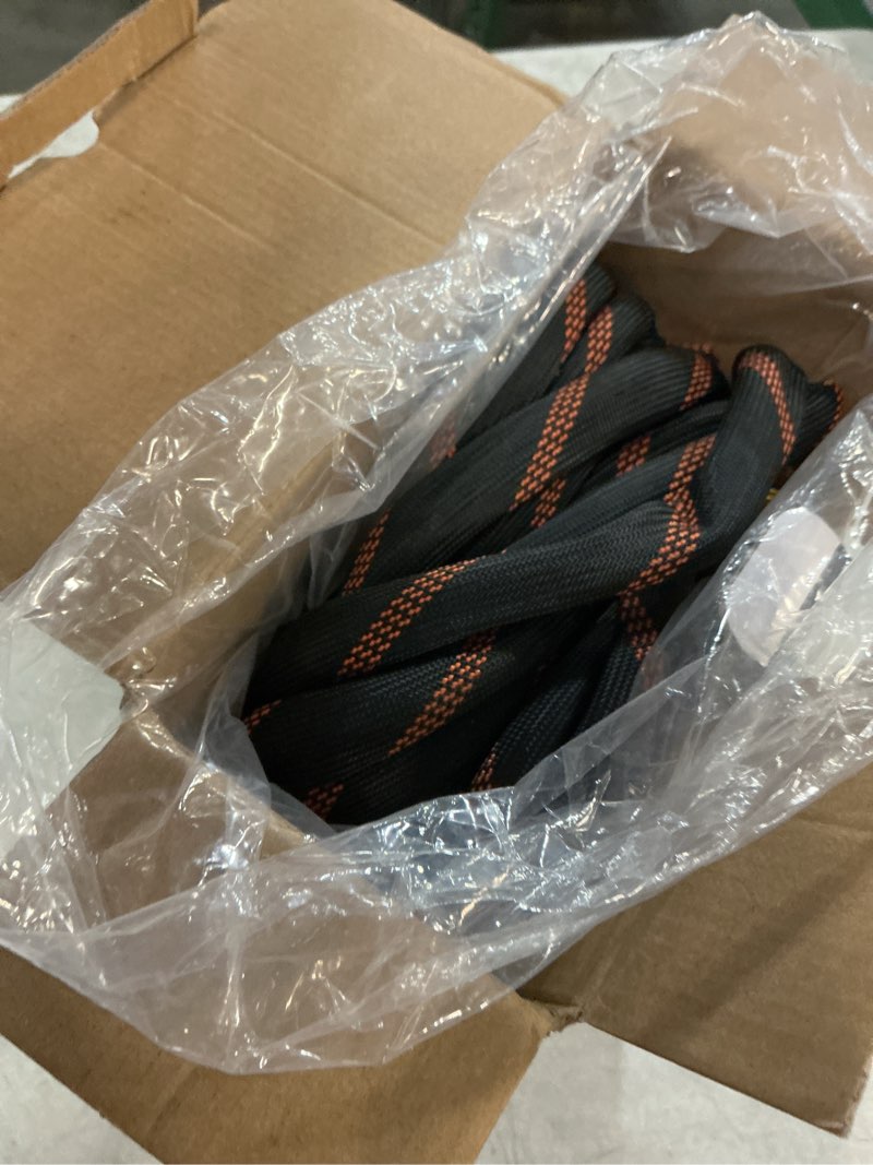 Condition photo showing Good Condition for flexible garden hose 50 ft, ultra lightweight water hoses w/10 function sprayer and 3/4" brass fittings, kink-free, sturdy, abrasion resistant for yard, lawn, outdoor and gardening(black orange) 50ft black orange