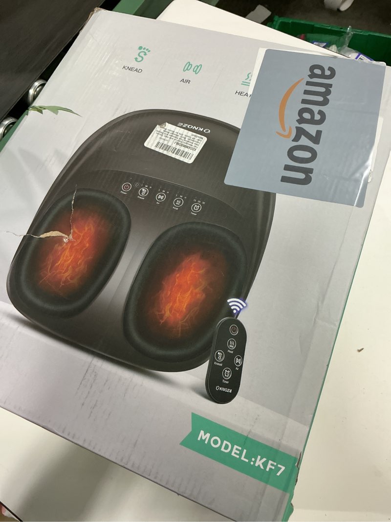 Condition photo showing Good Condition for KNQZE Foot Massager Machine with Heat, Shiatsu Deep Kneading Foot Massager with Remote, Compression, Multi-Massage Modes, Auto-Off Timers, Valentines Day Gifts for Women Men Black