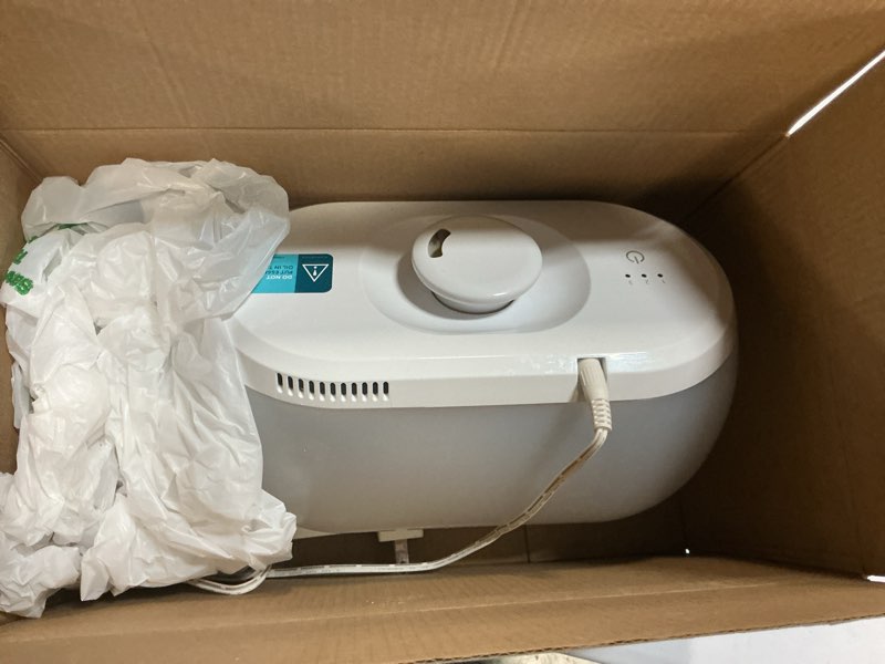 Condition photo showing As Is for Homedics - Top-Fill Ultrasonic Humidifier with Night Light and Aromatherapy - White
