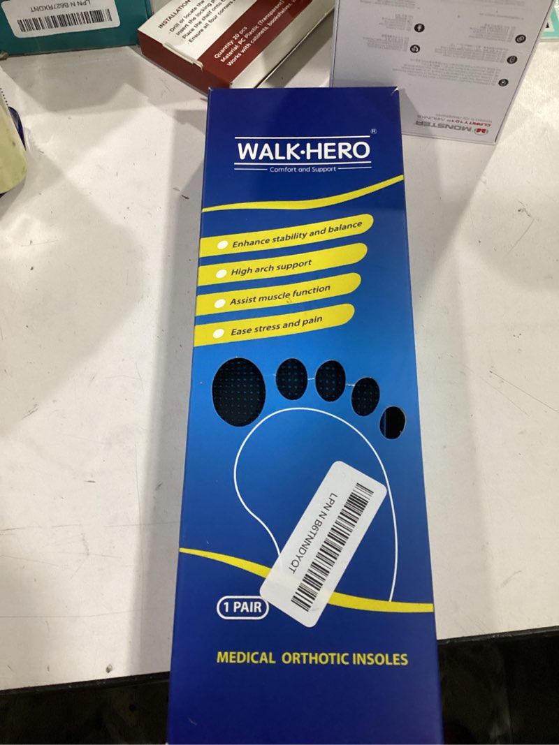 Condition photo showing New/Like New for plantar fasciitis relief - arch support insoles for men women, shoe inserts for flat feet, orthotic shoe insoles all-day energy and comfort with every step (mens 11-11 1/2 | womens 13-13 1/2) blue mens 11 - 11 1/2 | womens 13 - 13 1/2