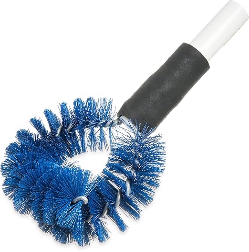 Carlisle 4139014 Spectrum Clean-In-Place Plastic Handle Circular Brush, Polyester Bristles, 5" Brush Length, 12" Overall Length, 2" Bristle Trim, Blue (Case of 12)