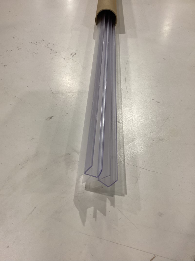 Condition photo showing New/Like New for Shower Door Bottom Seal Strips H-Type 2PCS, 36 Inch Long Clear PVC Seal Strips for 3/8"(10mm) Thick Frameless Glass Door, to Stop Water Leakage