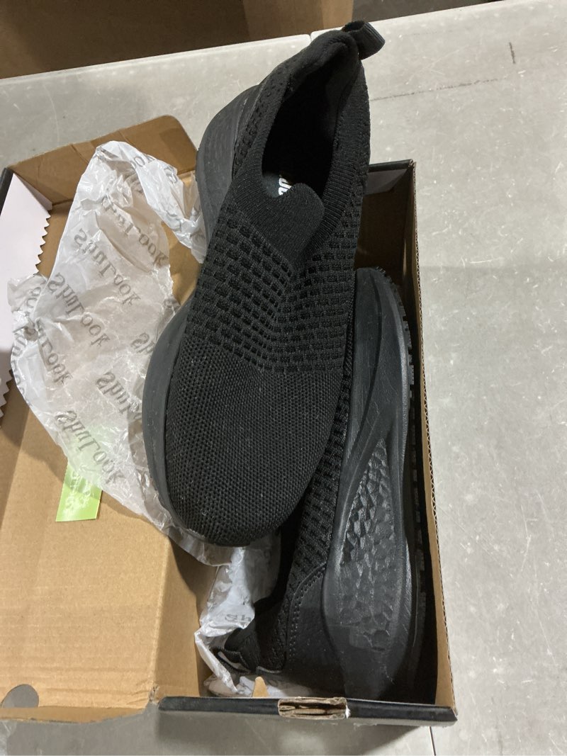 Condition photo showing Good Condition for shulook non slip work shoes for women slip resistant sneakers mesh slip on food service shoes chef kitchen restaurant lightweight comfortable sock shoes 7 black