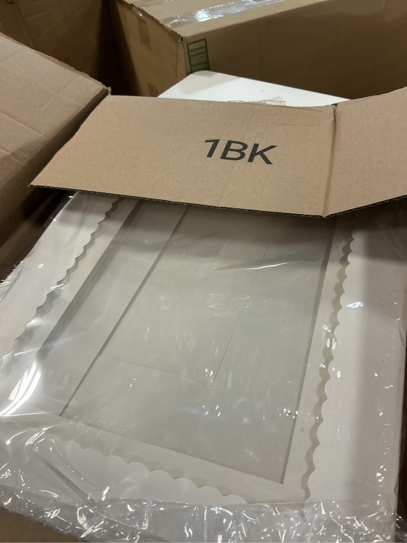 Condition photo showing Good Condition for 6pcs 19x14x5 half sheet cake boxes with 6pcs cake boards rectangle 1/2 sheet bakery boxes with window for pastry baking cake, cupcakes, donuts, cookies, pie treat packaging white large