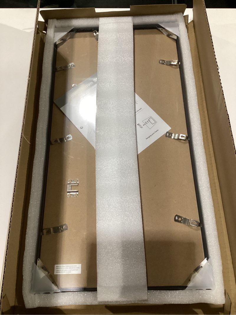 Condition photo showing Good Condition for Vivelove 11x22 Metal Picture Frame, Black Aluminum Picture Frames with Tempered Glass, Wall Mounting Horizontally or Vertically, Simple and Elegant Decor for Wall-1Pack 11x22-1P Black
