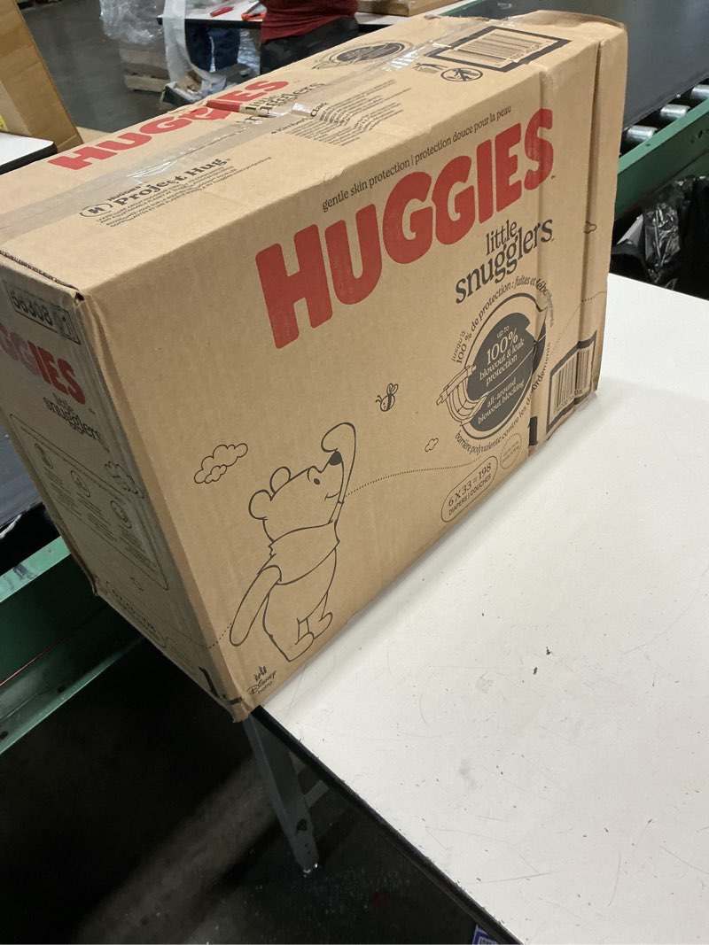 Condition photo showing New/Like New for huggies size 1 diapers, little snugglers diapers, size 1 (8-14 lbs), 198 count (6 packs of 33), packaging may vary