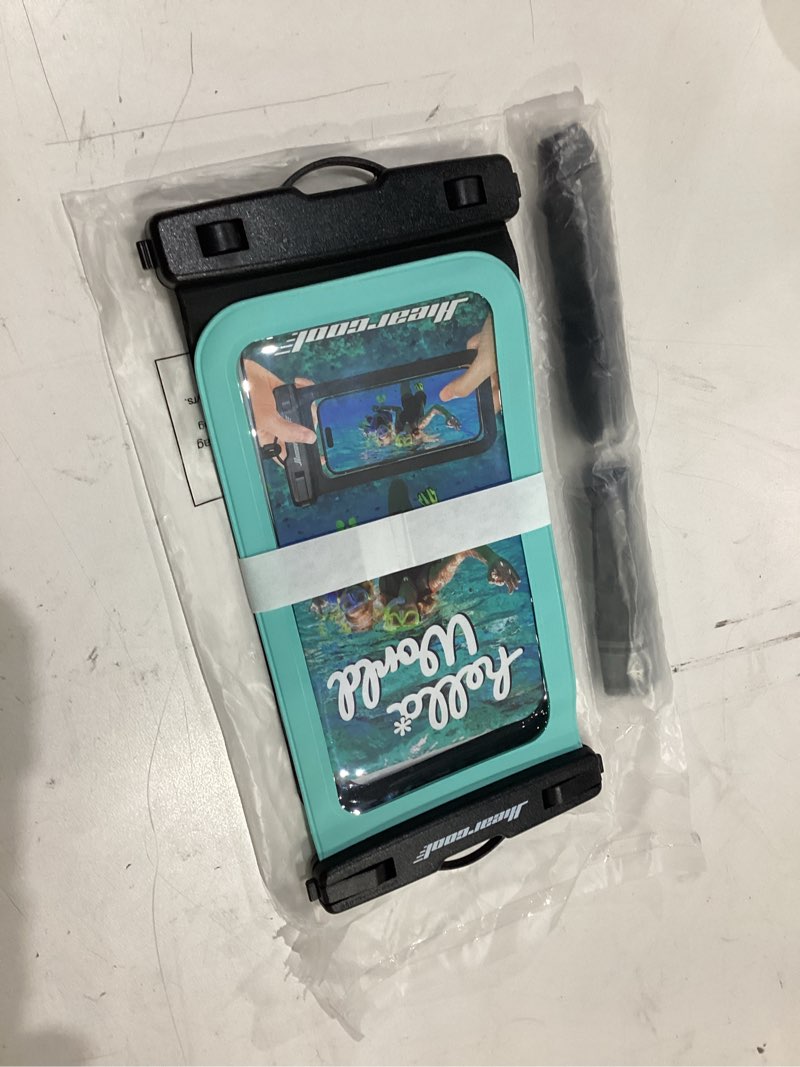Condition photo showing Good Condition for hiearcool waterproof phone pouch, ipx8 waterproof phone case for iphone 17/16/15/14 pro max, cell phone dry bag for beach & cruise essentials, touch screen, lanyard included, 2 pack (fits up to 8.9”) black & green