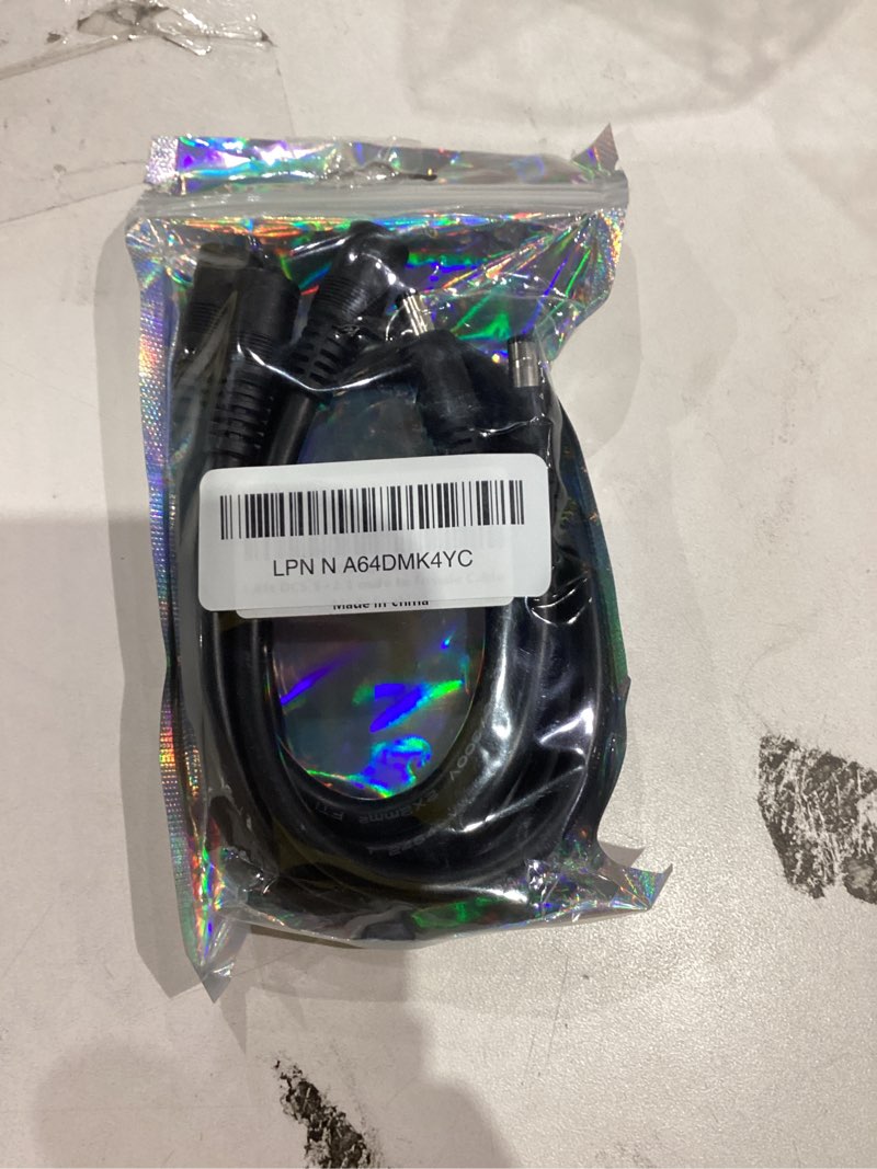 Condition photo showing As Is for 3-Pcs 1.6ft DC 5.5mm x 2.1mm Male to Female Power Extension Cable, 14AWG 12V 24V DC Power Cord for CCTV Camera,Solar Monitor, Solar Panels 1.6ft Black 3pcs