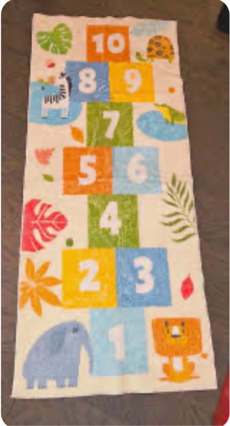 DINSUMRUG Animals and Dinosaurs hopscotch Rug,70.8X47.2 INCH hopscotch Kids Rugs for playroom,hop Sc (similar to stock photo ours is double sided)