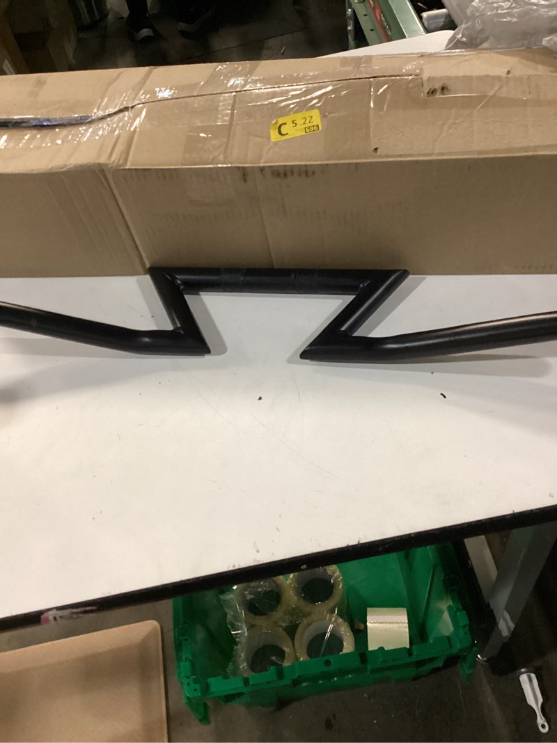 Condition photo showing As Is for  black steel 4-piece cruiser handlebar for a bicycle or motorcycle