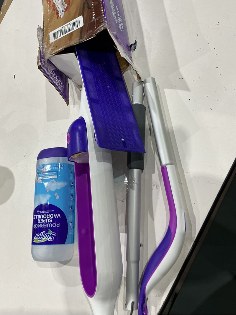 Condition photo showing As Is for swiffer power mop multi-surface kit for floor cleaning  fresh scent