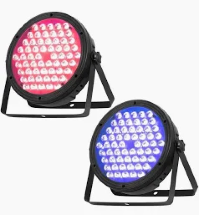 Betopper Stage Lights 54x3W dj Lighting fixtures LED RGB 3-in-1 Superior Brightness Par Can Lights Remote Control, Strobe Light & Wash DMX Light for Party, Concert, Church, Wedding, Bar Events,2 Pack