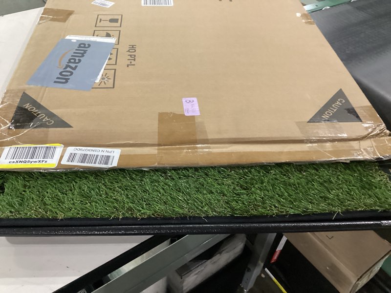 Condition photo showing New/Like New for HQ4us Dog Grass Pad with Tray Large 34”×23” Dog Litter Box Toilet with 2×Artificial Grass for Dogs with Hemmed Edge, Pee Pads for Dogs, Realistic, Less Stink, Potty for Balcony Large - 34”×23” for 30-60lbs Dog