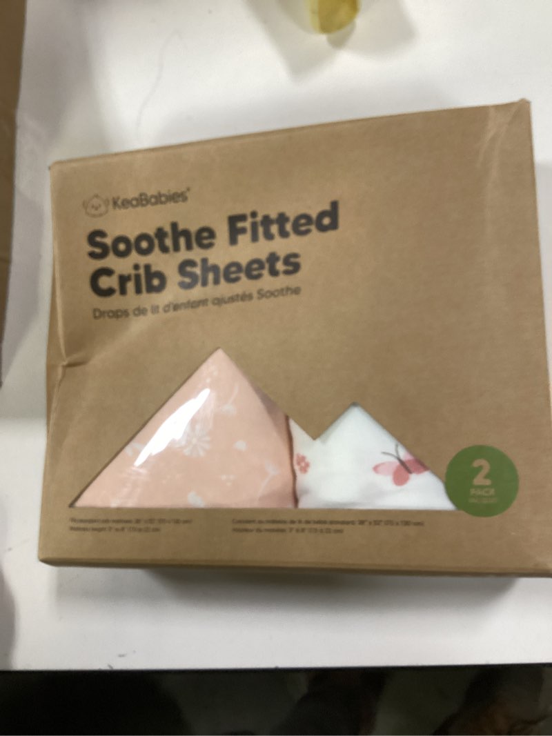 Condition photo showing New/Like New for KeaBabies 2-Pack Organic Crib Sheets for Boys, Girls - 52x28 Fitted Crib Mattress Sheet Neutral, Breathable Jersey Cotton Cover for Baby Bed, Toddler Mattress, Soft & Cute Prints (Butterflies)