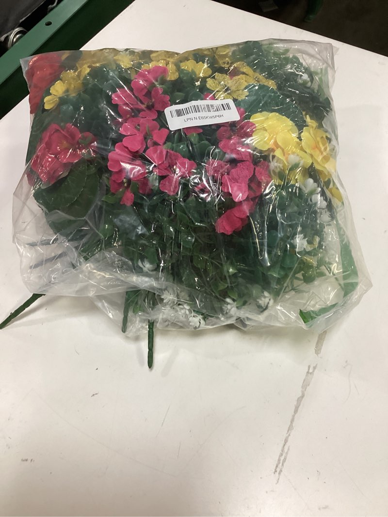 Condition photo showing Good Condition for 16 bundles artificial flowers for outdoors, uv resistant silk faux flowers for outside planters,garden,porch,yard,home decor(mixed color) mix color 16