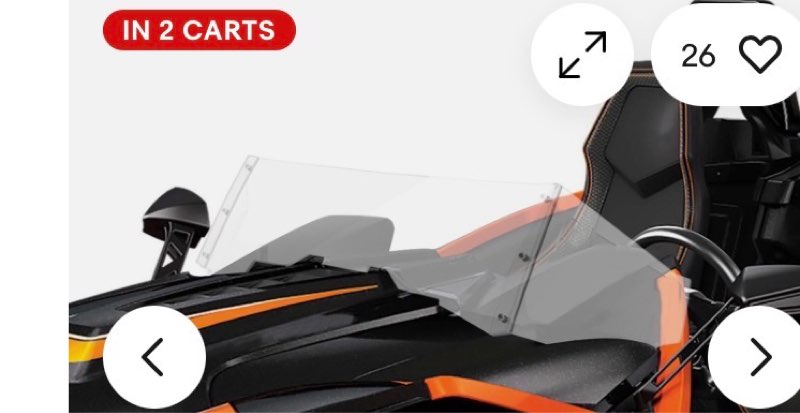 KEMIMOTO Half Front Windshield Windscreen PC for Polaris Slingshot 2015-2024