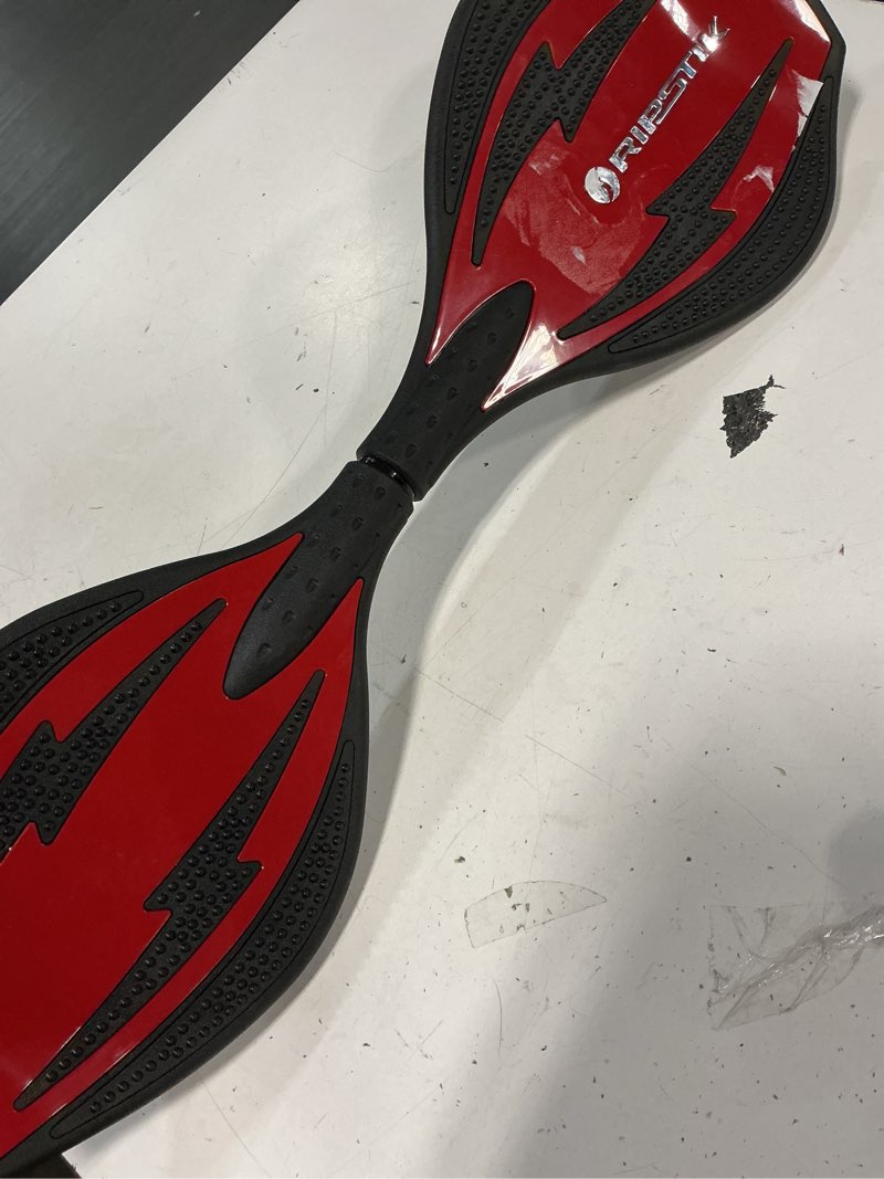 Condition photo showing As Is for razor ripstik ripster caster board - red, 2 wheel pivoting skateboard with 68mm 360-degree casters, for kids, teens, and adults