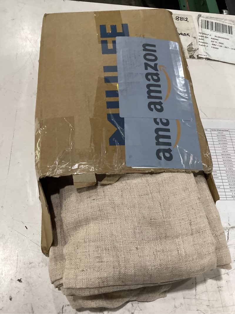 Condition photo showing New/Like New for miulee natural beige linen curtains 90 inch long 2 panels for bedroom living room, soft linen textured window drapes semi sheer light filtering back tab rod pocket farmhouse burlap look decor 52"w x 90"l (pack of 2) natural beige