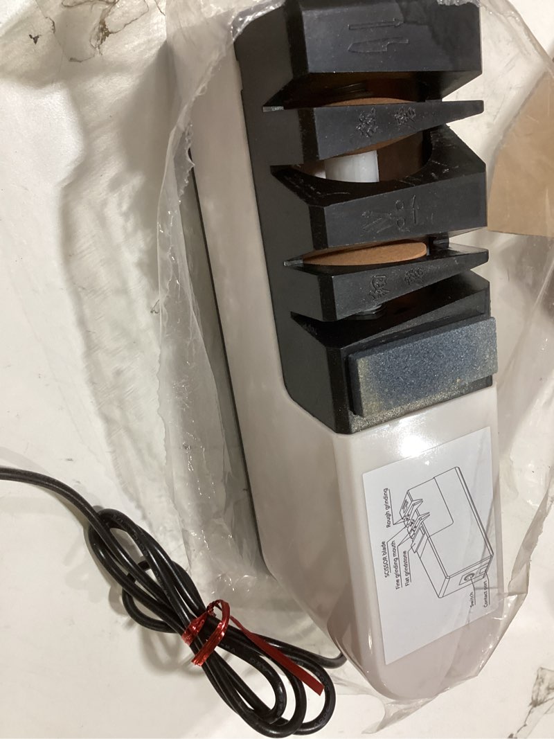 Condition photo showing New/Like New for electric knife sharpener, 5 in 1 knife sharpening system with straight blade, professional diamond knife sharpener for rough sharpening, repair and sharpening of knives (lg2) light white
