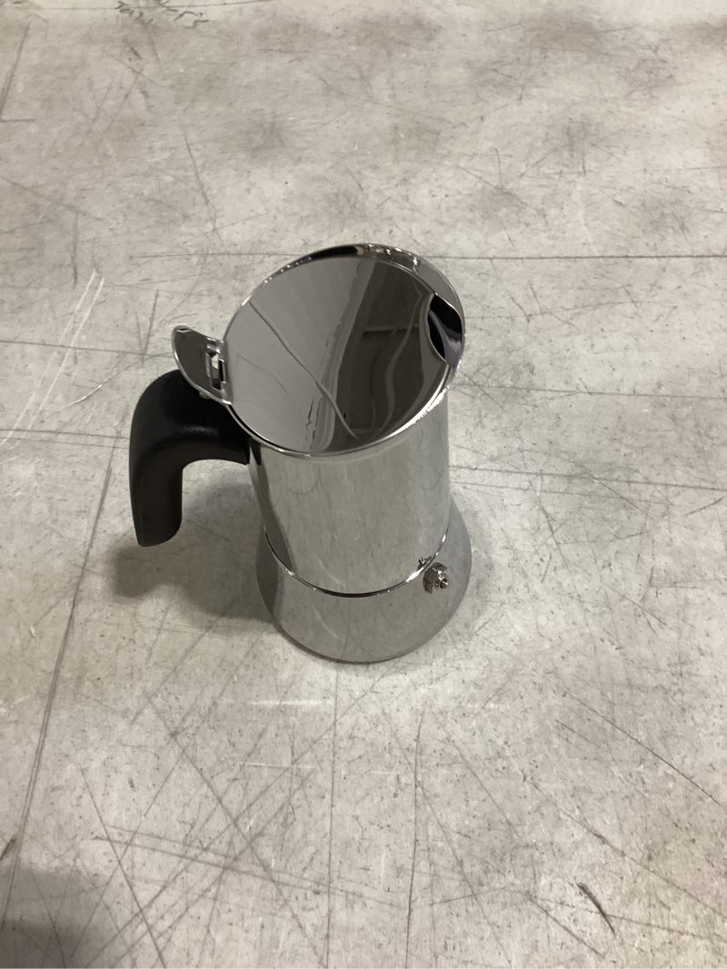 Condition photo showing As Is for Bialetti - New Venus Induction, Stovetop Coffee Maker, Suitable for all Types of Hobs, Stainless Steel, 4 Cups (5.7 Oz), Silver 4 Cups Silver