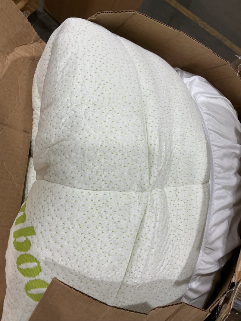Condition photo showing Good Condition for niagara sleep solution ultra soft twin size mattress topper - viscose made from bamboo pillow top mattress pad for back pain relief - naturally cooling for hot sleepers, green twin 1 green