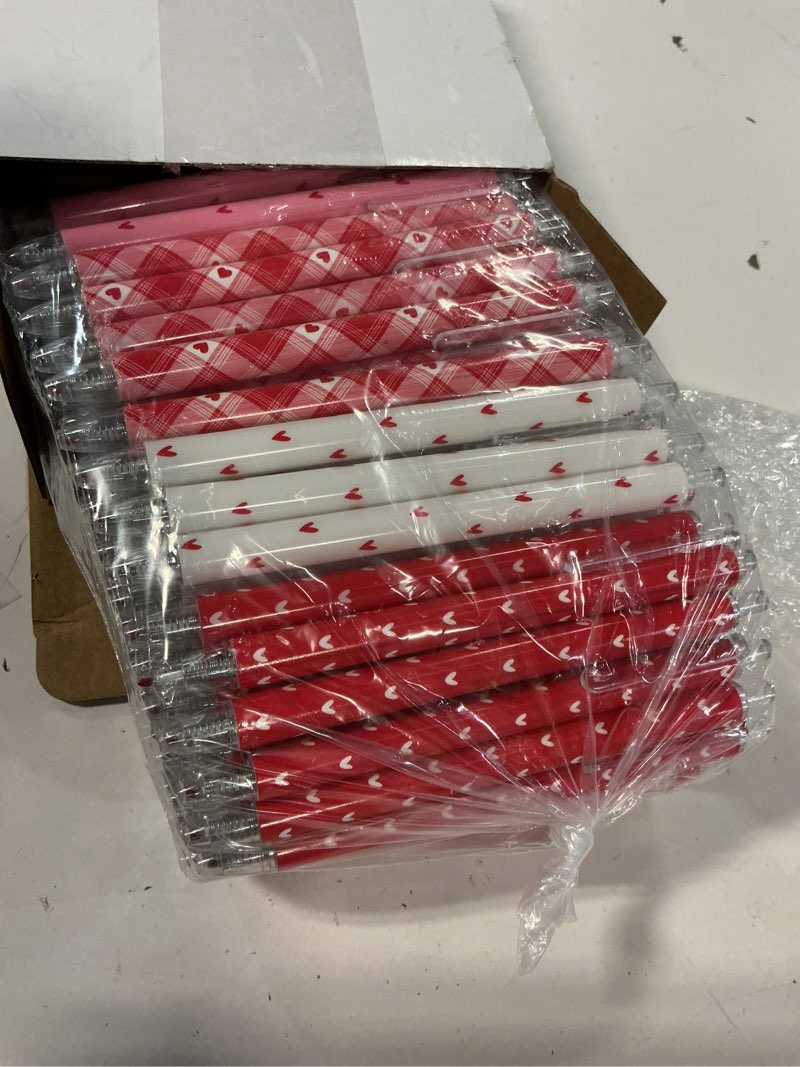 Condition photo showing Good Condition for 120 Pcs Valentine's Day Heart Ballpoint Pens Bulk with Black Ink Retractable Pens Valentines Coworker Gift for Employee Team Staff Family Office Supplies, 4 Styles 120 Love Style