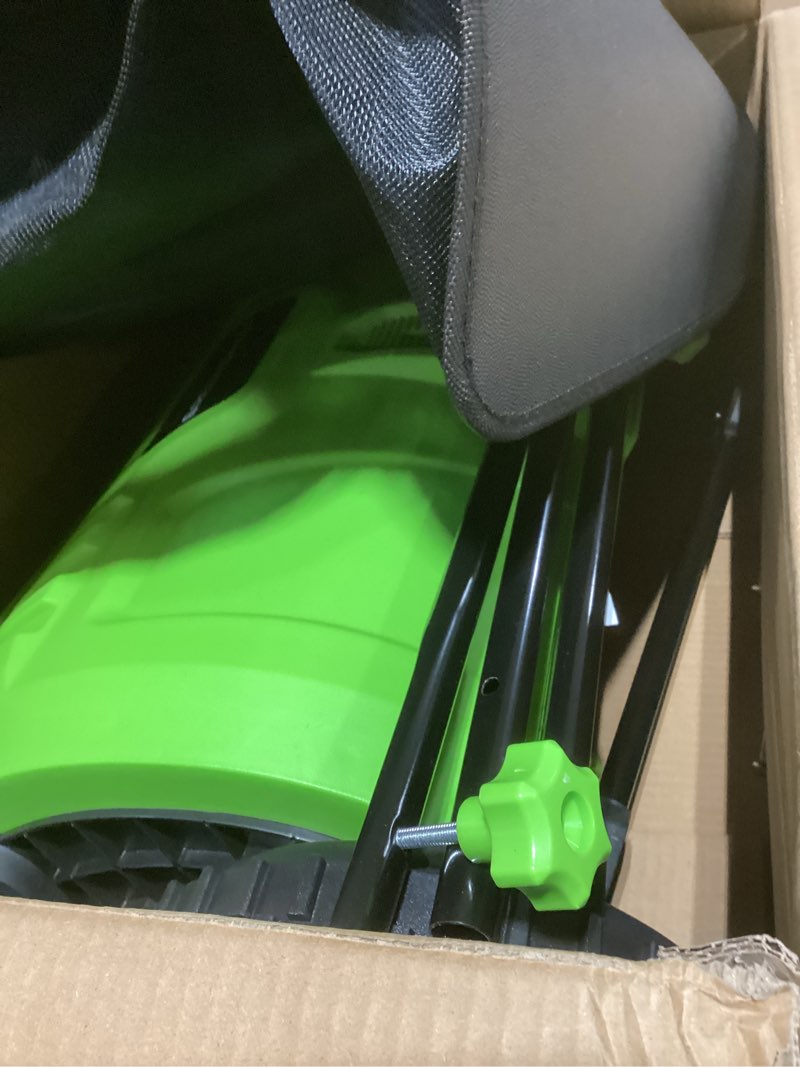 Condition photo showing As Is for Pickup Pro 2 Leaf & Lawn Sweeper – Push Powered Garden Sweeper for Grass Clippings, Leaves & Debris – Manual Push Yard Sweeper with Height Adjustment & Large Collection Hopper