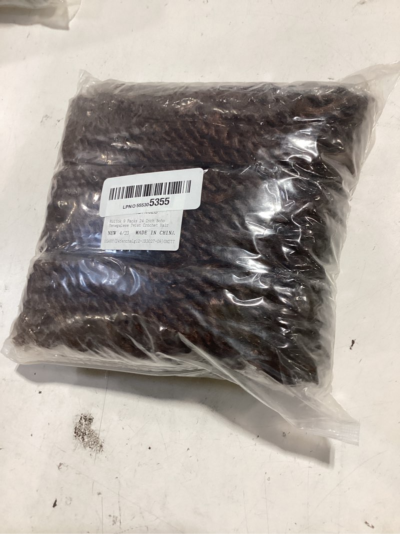 Condition photo showing Good Condition for 9 packs 24 inch boho senegalese twist crochet hair with curls 3 tone bohemian island twist crochet braids pre-looped crochet twist braids for women synthetic braiding hair extensions 1b3027# 24 inch(packs of 9) 1b3027#