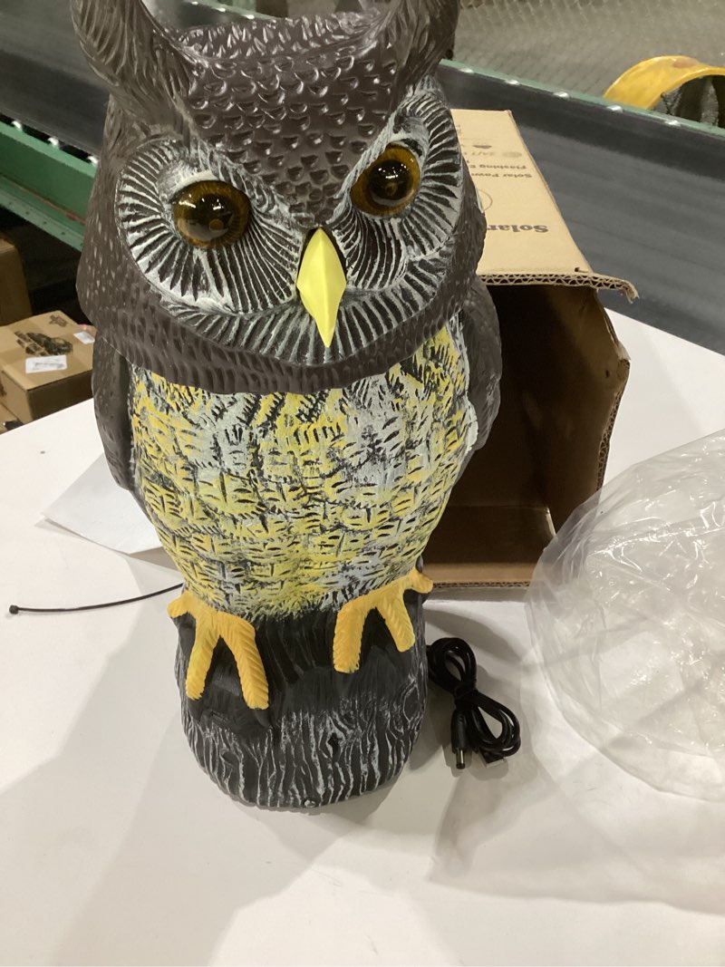 Condition photo showing Good Condition for Solar Owl Guard with Motion Detector, Flashing Eyes, Spinning Head, Realistic Hooting and Silent Mode, Garden Owl, Outdoor Statue, Decoration for Home, Garden, Patio and Fence