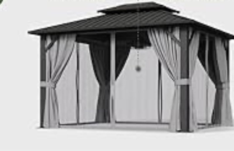 Incomplete box 3 of 4)Amazon.com : Aoxun Hardtop Gazebo with Fan, 10x12 Outdoor
