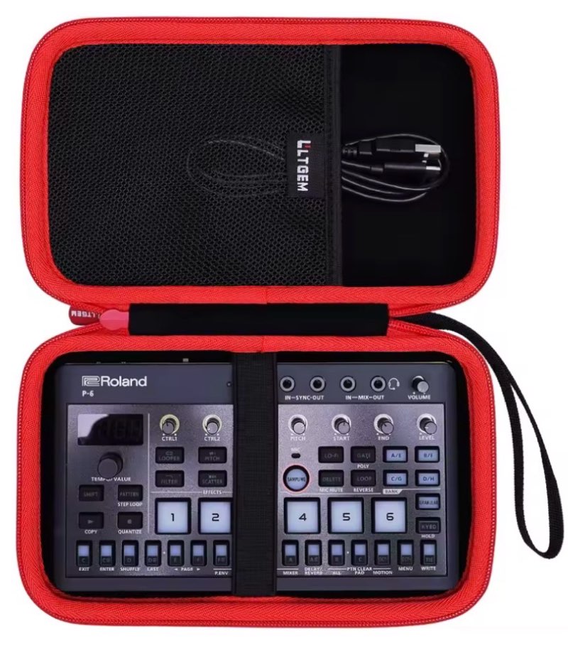 RLSOCO Carrying Case for Roland AIRA Compact P-6 / S-1 / T-8 / J-6 Creative Sampler Drum Sequencer (Case Only)