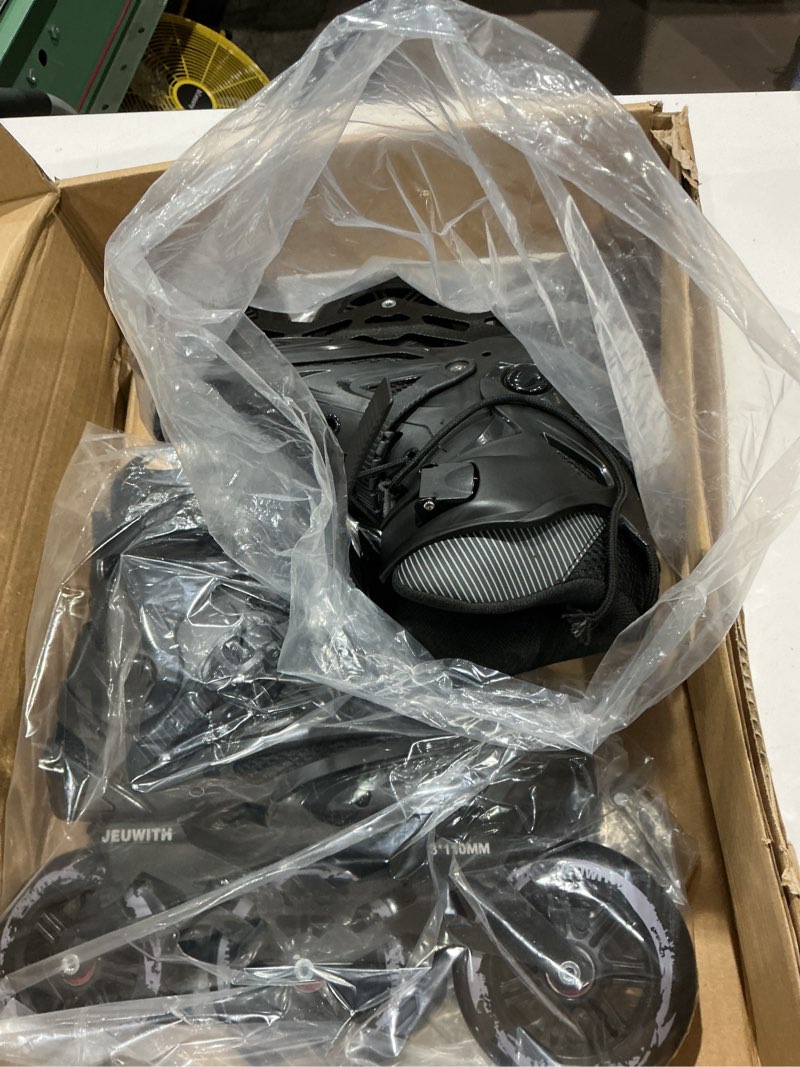 Condition photo showing Good Condition for inline skates for men women, 3 wheel roller skates blades for male female, high performance fitness inline speed racing skates for adult and unisex black men7.5/women8.5/27cm