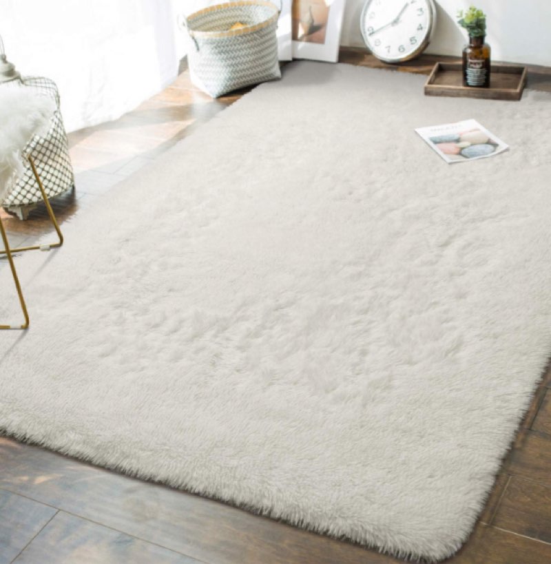 andecor shag area rug for living room, 8x10 feet purple soft fluffy indoor plush throw rugs for bedroom girls kids room nursery dorm home decor carpet