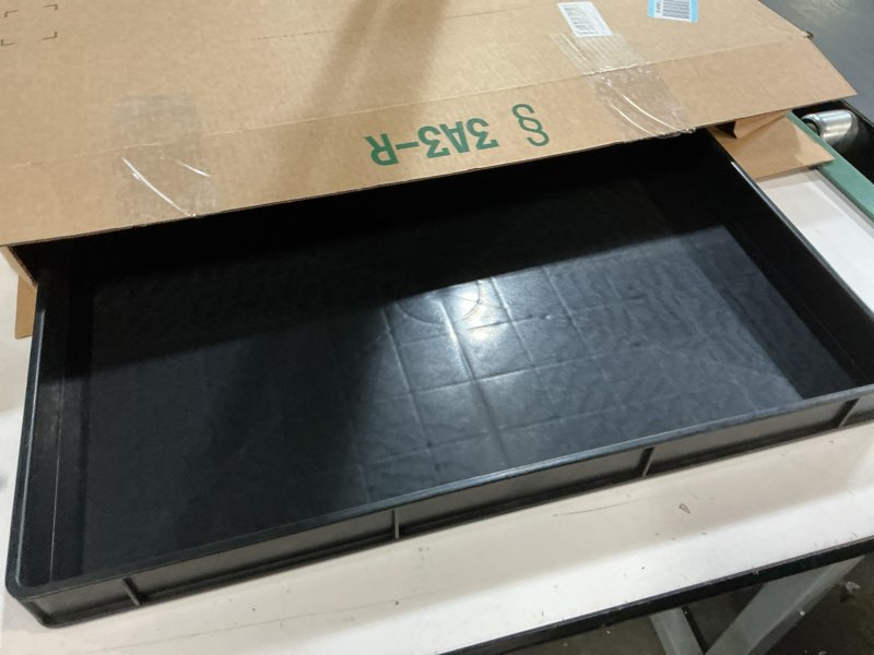 Condition photo showing Good Condition for Baderke 1 Pc 24 x 15.5 Inches Oil Drain Pan for Changing Leak Proof Mini Fridge Drip Tray Plastic Oi