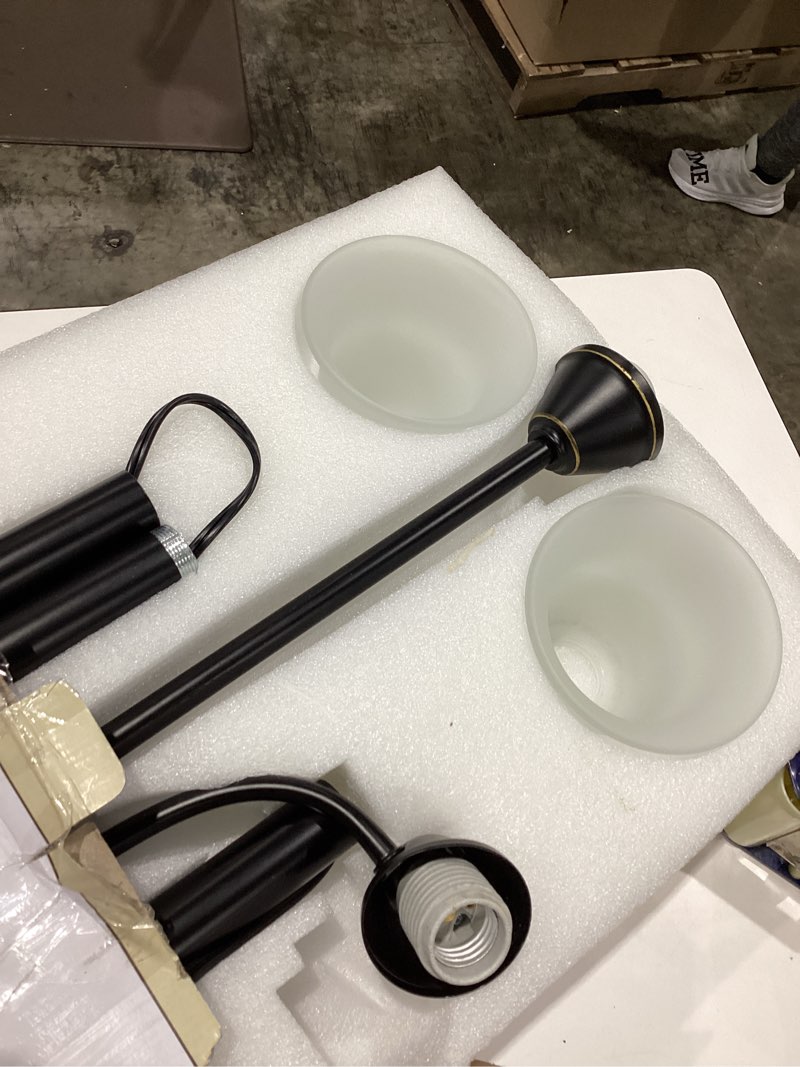 Condition photo showing As Is for allen + roth 72.5-in oil rubbed bronze multi-head floor lamp