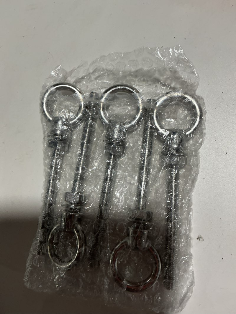 Condition photo showing Good Condition for qwork stainless steel machinery eye bolt with shoulder, 5 pack 3/8" x 4" long 304 stainless steel marine grade shoulder eye bolt, threaded eyebolts